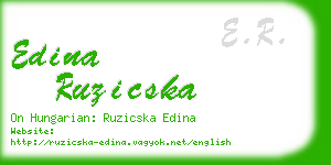 edina ruzicska business card